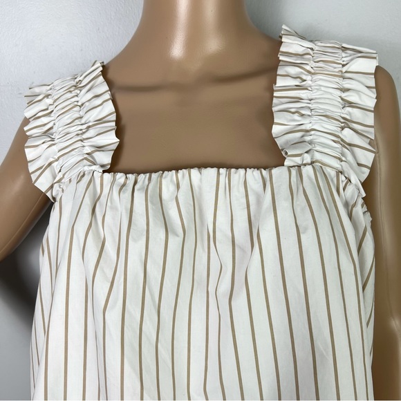 FRAME STRIPED RUFFLE STRAP COTTON TOP - Picture 3 of 11